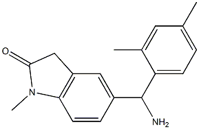 5-[amino(2,4-dimethylphenyl)methyl]-1-methyl-2,3-dihydro-1H-indol-2-one Struktur