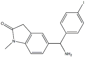 5-[amino(4-iodophenyl)methyl]-1-methyl-2,3-dihydro-1H-indol-2-one Struktur