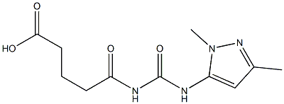 5-{[(1,3-dimethyl-1H-pyrazol-5-yl)carbamoyl]amino}-5-oxopentanoic acid Struktur