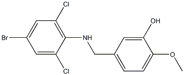 5-{[(4-bromo-2,6-dichlorophenyl)amino]methyl}-2-methoxyphenol Struktur