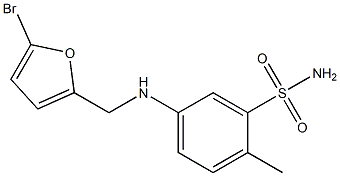 5-{[(5-bromofuran-2-yl)methyl]amino}-2-methylbenzene-1-sulfonamide Struktur