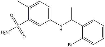 5-{[1-(2-bromophenyl)ethyl]amino}-2-methylbenzene-1-sulfonamide Struktur