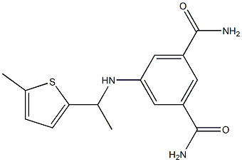 5-{[1-(5-methylthiophen-2-yl)ethyl]amino}benzene-1,3-dicarboxamide Struktur