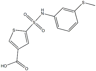 5-{[3-(methylsulfanyl)phenyl]sulfamoyl}thiophene-3-carboxylic acid Struktur