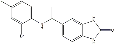 5-{1-[(2-bromo-4-methylphenyl)amino]ethyl}-2,3-dihydro-1H-1,3-benzodiazol-2-one Struktur