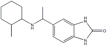 5-{1-[(2-methylcyclohexyl)amino]ethyl}-2,3-dihydro-1H-1,3-benzodiazol-2-one Struktur