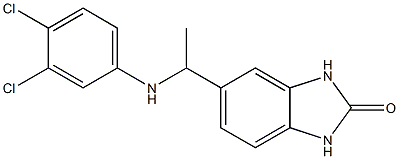 5-{1-[(3,4-dichlorophenyl)amino]ethyl}-2,3-dihydro-1H-1,3-benzodiazol-2-one Struktur