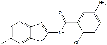 5-amino-2-chloro-N-(6-methyl-1,3-benzothiazol-2-yl)benzamide Struktur