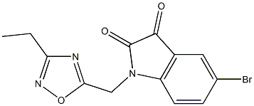 5-bromo-1-[(3-ethyl-1,2,4-oxadiazol-5-yl)methyl]-2,3-dihydro-1H-indole-2,3-dione Struktur