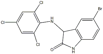 5-bromo-3-[(2,4,6-trichlorophenyl)amino]-2,3-dihydro-1H-indol-2-one Struktur