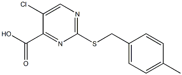 5-chloro-2-[(4-methylbenzyl)thio]pyrimidine-4-carboxylic acid Struktur