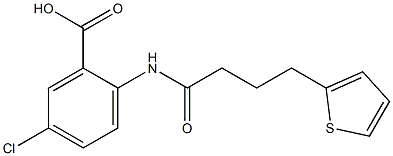 5-chloro-2-[4-(thiophen-2-yl)butanamido]benzoic acid Struktur