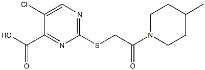 5-chloro-2-{[2-(4-methylpiperidin-1-yl)-2-oxoethyl]thio}pyrimidine-4-carboxylic acid Struktur