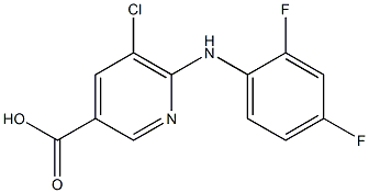 5-chloro-6-[(2,4-difluorophenyl)amino]pyridine-3-carboxylic acid Struktur