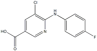 5-chloro-6-[(4-fluorophenyl)amino]pyridine-3-carboxylic acid Struktur