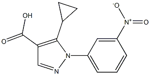 5-cyclopropyl-1-(3-nitrophenyl)-1H-pyrazole-4-carboxylic acid Struktur