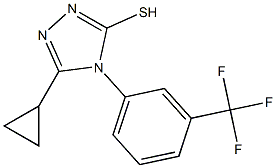 5-cyclopropyl-4-[3-(trifluoromethyl)phenyl]-4H-1,2,4-triazole-3-thiol Struktur