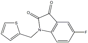 5-fluoro-1-(thiophen-2-ylmethyl)-2,3-dihydro-1H-indole-2,3-dione Struktur