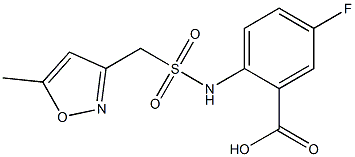 5-fluoro-2-[(5-methyl-1,2-oxazol-3-yl)methanesulfonamido]benzoic acid Struktur