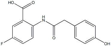 5-fluoro-2-[2-(4-hydroxyphenyl)acetamido]benzoic acid Struktur