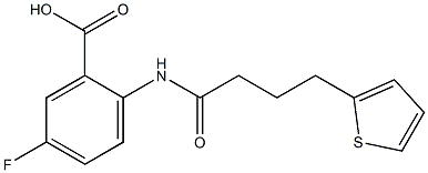 5-fluoro-2-[4-(thiophen-2-yl)butanamido]benzoic acid Struktur