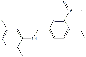 5-fluoro-N-[(4-methoxy-3-nitrophenyl)methyl]-2-methylaniline Struktur