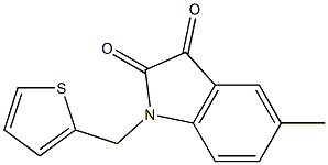 5-methyl-1-(thiophen-2-ylmethyl)-2,3-dihydro-1H-indole-2,3-dione Struktur