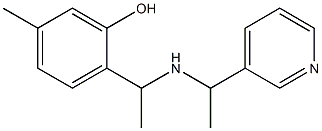 5-methyl-2-(1-{[1-(pyridin-3-yl)ethyl]amino}ethyl)phenol Struktur