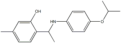 5-methyl-2-(1-{[4-(propan-2-yloxy)phenyl]amino}ethyl)phenol Struktur