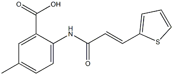 5-methyl-2-[3-(thiophen-2-yl)prop-2-enamido]benzoic acid Struktur