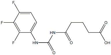 5-oxo-5-{[(2,3,4-trifluorophenyl)carbamoyl]amino}pentanoic acid Struktur