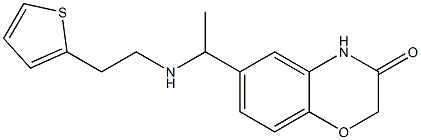 6-(1-{[2-(thiophen-2-yl)ethyl]amino}ethyl)-3,4-dihydro-2H-1,4-benzoxazin-3-one Struktur