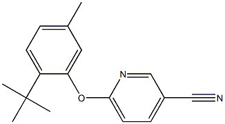 6-(2-tert-butyl-5-methylphenoxy)pyridine-3-carbonitrile Struktur