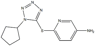 6-[(1-cyclopentyl-1H-1,2,3,4-tetrazol-5-yl)sulfanyl]pyridin-3-amine Struktur