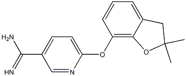 6-[(2,2-dimethyl-2,3-dihydro-1-benzofuran-7-yl)oxy]pyridine-3-carboximidamide Struktur