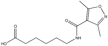 6-[(3,5-dimethyl-1,2-oxazol-4-yl)formamido]hexanoic acid Struktur