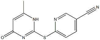 6-[(6-methyl-4-oxo-1,4-dihydropyrimidin-2-yl)sulfanyl]pyridine-3-carbonitrile Struktur