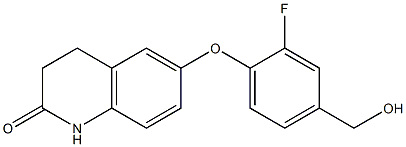 6-[2-fluoro-4-(hydroxymethyl)phenoxy]-1,2,3,4-tetrahydroquinolin-2-one Struktur