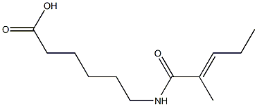 6-{[(2E)-2-methylpent-2-enoyl]amino}hexanoic acid Struktur