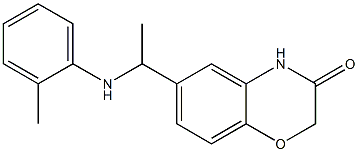 6-{1-[(2-methylphenyl)amino]ethyl}-3,4-dihydro-2H-1,4-benzoxazin-3-one Struktur