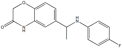 6-{1-[(4-fluorophenyl)amino]ethyl}-3,4-dihydro-2H-1,4-benzoxazin-3-one Struktur