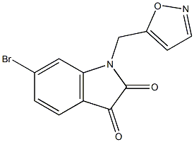 6-bromo-1-(1,2-oxazol-5-ylmethyl)-2,3-dihydro-1H-indole-2,3-dione Struktur