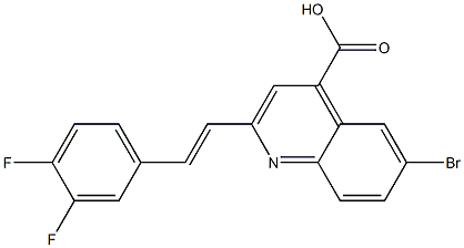 6-bromo-2-[(E)-2-(3,4-difluorophenyl)vinyl]quinoline-4-carboxylic acid Struktur