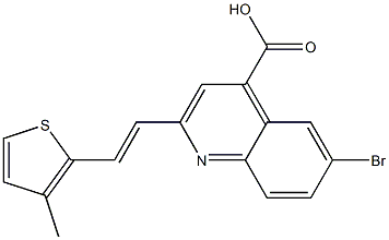 6-bromo-2-[(E)-2-(3-methylthien-2-yl)vinyl]quinoline-4-carboxylic acid Struktur