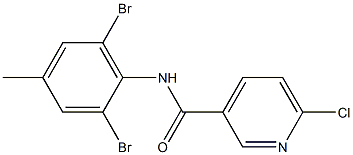 6-chloro-N-(2,6-dibromo-4-methylphenyl)pyridine-3-carboxamide Struktur