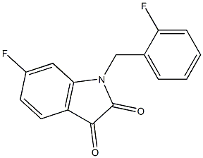 6-fluoro-1-[(2-fluorophenyl)methyl]-2,3-dihydro-1H-indole-2,3-dione Struktur