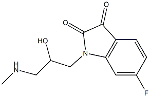 6-fluoro-1-[2-hydroxy-3-(methylamino)propyl]-2,3-dihydro-1H-indole-2,3-dione Struktur