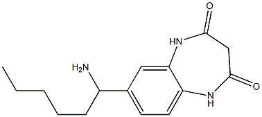 7-(1-aminohexyl)-2,3,4,5-tetrahydro-1H-1,5-benzodiazepine-2,4-dione Struktur