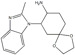 7-(2-methyl-1H-1,3-benzodiazol-1-yl)-1,4-dioxaspiro[4.5]decan-8-amine Struktur