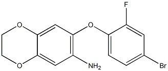 7-(4-bromo-2-fluorophenoxy)-2,3-dihydro-1,4-benzodioxin-6-amine Struktur